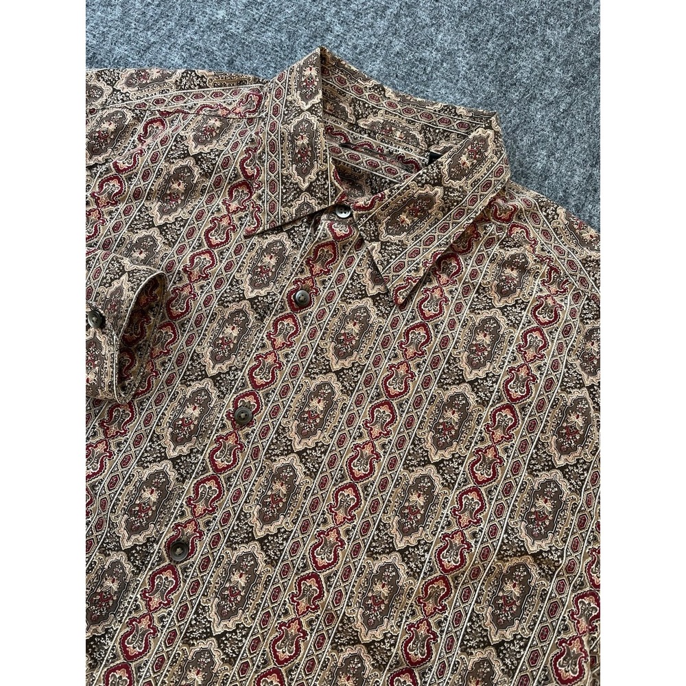 VTG Mondo Di Marco Button-Up Shirt Men L 100% Cotton MultiColor Stripe Pattern‎